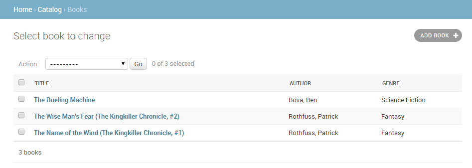 Admin-Seite - Verbesserte Bücherliste