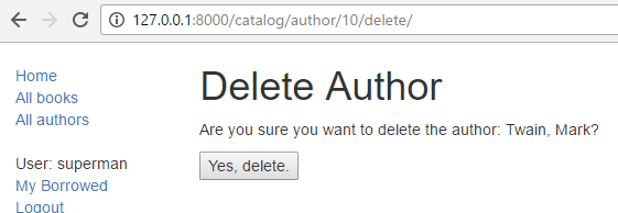 Formular mit Option zum Löschen des Autors