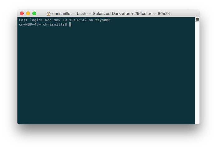Terminal/Kommandoprompt geöffnet. Kein Befehl wurde eingegeben.