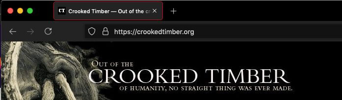 Browser Firefox ist schwarz. Die Tabs und die URL-Leiste des Browsers sind dunkelgrau mit hellgrauen Symbolen und weißem Text. Der ausgewählte Tab hat eine rote Umrandung.